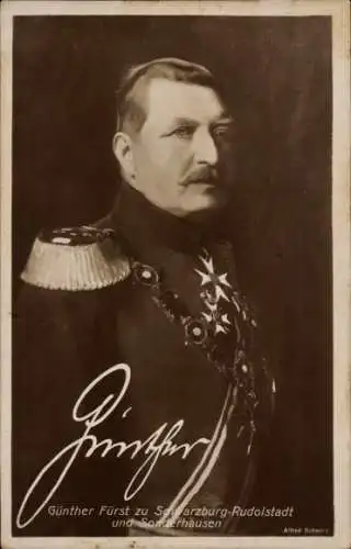 Ak Fürst Günther zu Schwarzburg Rudolstadt und Sondershausen, Portrait