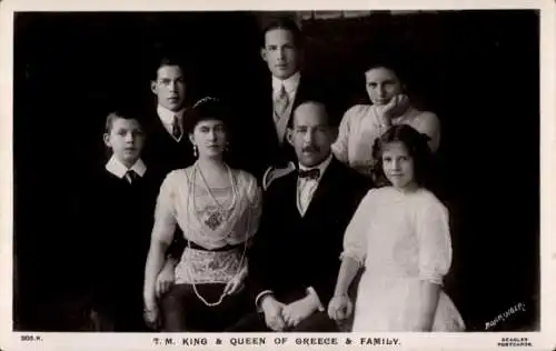 Ak Königliche Familie von Griechenland, Portrait