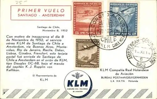 Ak Douglas DC 6B, PH-TFK, Jan Huygen van Linschoten, KLM, Niederländisches Passagierflugzeug