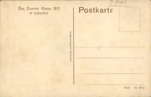 Ak Gräfenthal in Thüringen, Das Eiserne Kreuz 1915