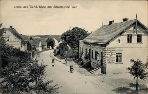 Ak Wendisch Rietz in der Mark am Scharmützelsee, Straßenpartie