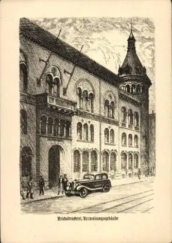 Künstler Ak Berlin Kreuzberg, Reichsdruckerei, Verwaltung