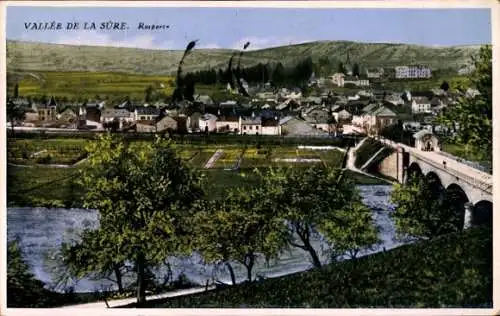 Ak Vallée de la Sûre Luxemburg, Rosport, Stadtansicht, Brücke