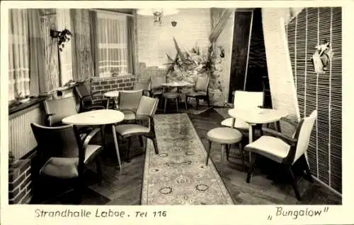 Ak Ostseebad Laboe, Strandhalle, Bungalow, Innenansicht
