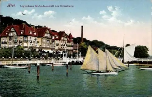 Ak Kiel in Schleswig Holstein, Logierhaus Seebadeanstalt am Strandweg