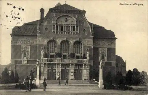 Ak Kiel, Stadttheater, Eingang