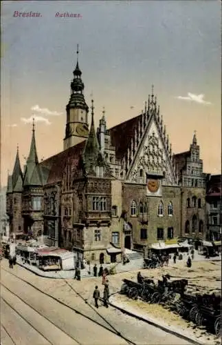 Ak Wrocław Breslau Schlesien, Rathaus