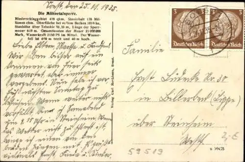 Ak Möhnesee in Westfalen, Möhnetalsperre, Seehof