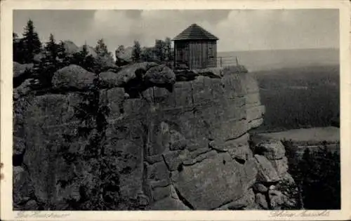 Ak Karłów Karlsberg Schlesien, Szczeliniec Wielki, Heuscheuer, Schöne Aussicht