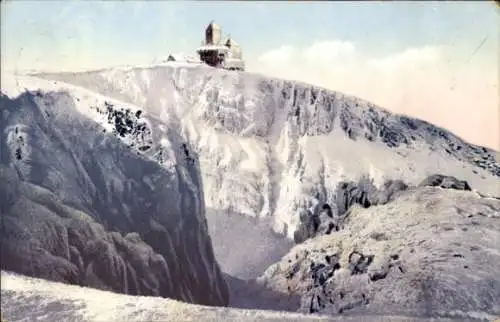 Ak Śnieżne Kotły Schneegrube Riesengebirge Schlesien, Schneegrube mit Baude, Winter