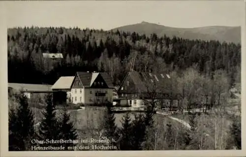 Ak Szklarska Poręba Schreiberhau Schlesien, Heinzelbaude, Hochstein