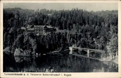 Ak Siedlęcin Boberröhrsdorf Riesengebirge Schlesien, Perła Zachodu, Turmsteinbaude, Brücke