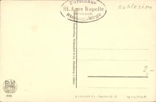 Ak Riesengebirge Schlesien, Forsthaus St. Anna Kapelle, Kräberberg