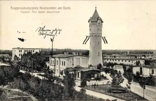 Ak Świętoszów Neuhammer am Queis Schlesien, Truppenübungsplatz, Post, Kaserne, Wasserturm