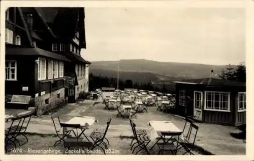 Ak Szklarska Poręba Schreiberhau Riesengebirge Schlesien, Zackelfallbaude