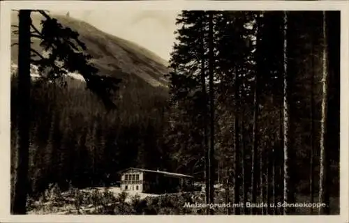 Ak Karpacz Krummhübel Riesengebirge Schlesien, Melzergrund, Melzergrundbaude, Schneekoppe