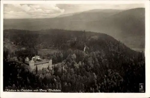 Ak Borek Walddorf Szczytna Rückers Niederschlesien, Burg Waldstein