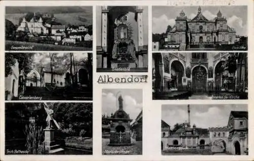 Ak Wambierzyce Albendorf Schlesien, Basilika, Calvarienberg, Marienbrunnen, Gnadenbild