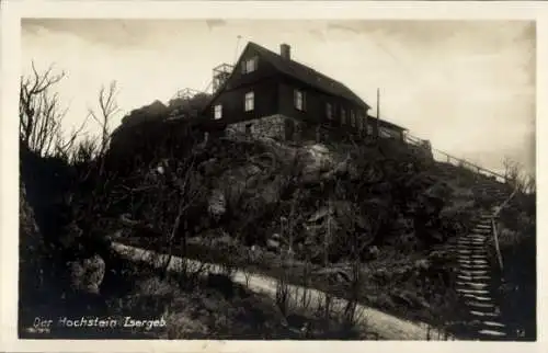 Ak Hochstein Isergebirge Schlesien, Berghaus, Aufgang