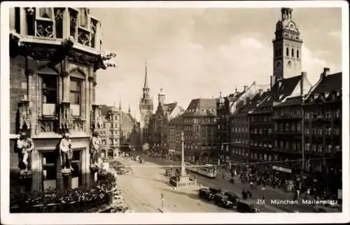 Ak München Bayern, Marienplatz mit Mariensäule