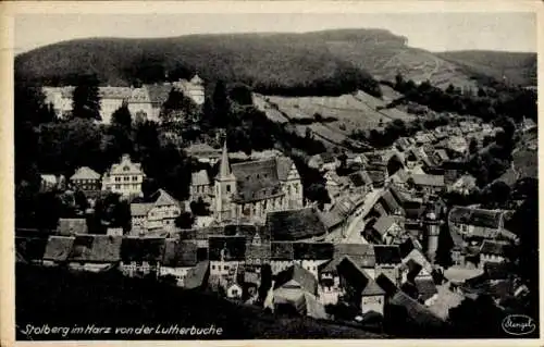 Ak Stolberg im Harz, Blick von der Lutherbuche