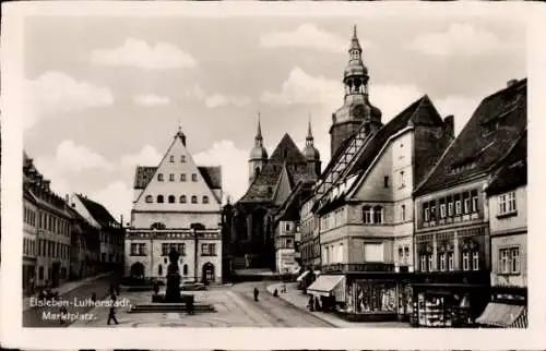 Ak Lutherstadt Eisleben, Marktplatz, Geschäfte