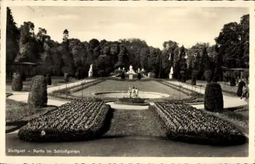 Ak Stuttgart in Württemberg, Schlossgarten, Statuen