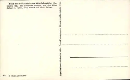 Ak Stolzenfels Koblenz am Rhein, Oberlahnstein, Panorama