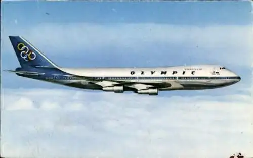 Ak Griechisches Passagierflugzeug, Olympic Airways, Boeing 747 200 B, Jumbo Jet