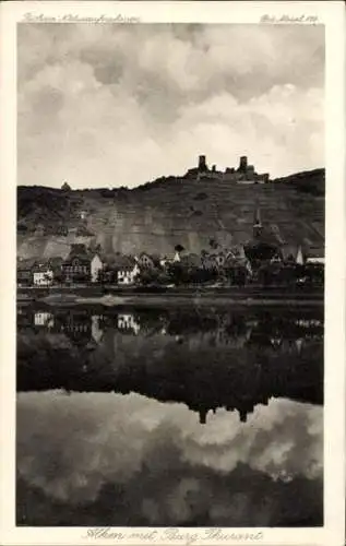 Ak Alken an der Mosel, Teilansicht, Burg Thurant