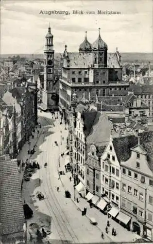 Ak Augsburg in Schwaben, Teilansicht, Blick vom Moritzturm