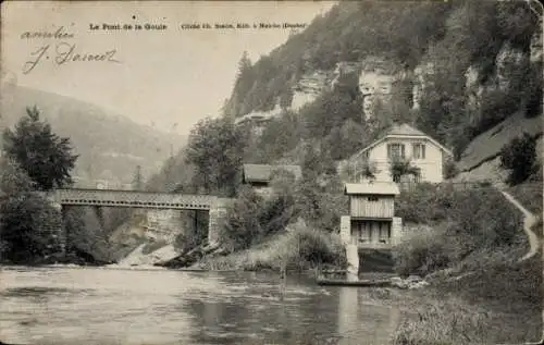 Ak Charmauvillers Doubs, Le Pont de la Goule