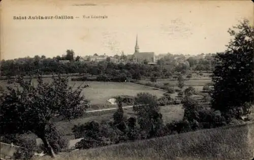 Ak Saint Aubin sur Gaillon Eure, Gesamtansicht, Kirche