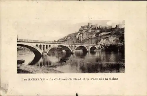 Ak Les Andelys Eure, Chateau Gaillard, Pont