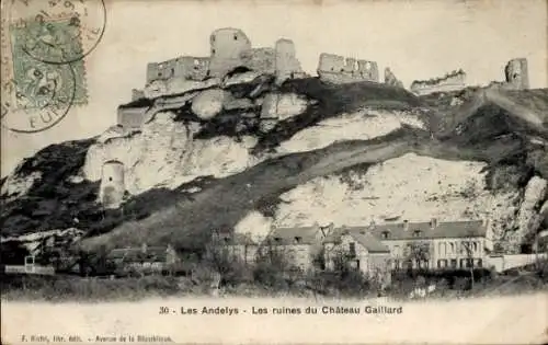 Ak Les Andelys Eure, Ruinen Schloss Gaillard