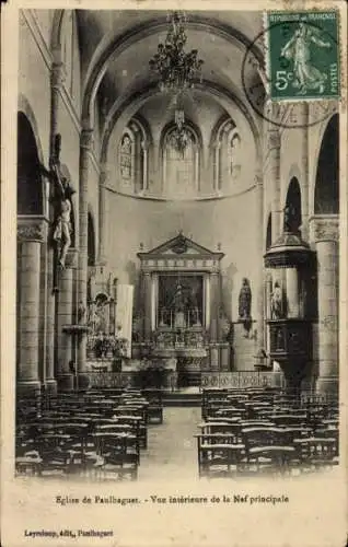 Ak Paulhaguet Haute Loire, Eglise, Vue interieur de la Nef principale