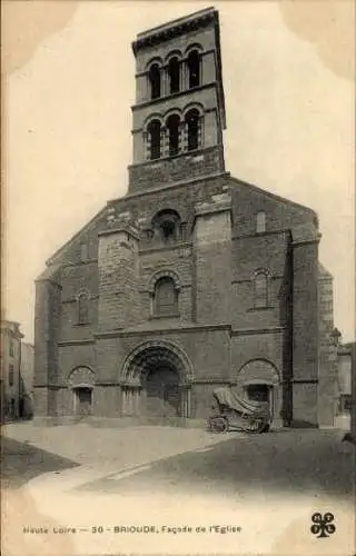 Ak Brioude Haute Loire, Facade de l'Eglise