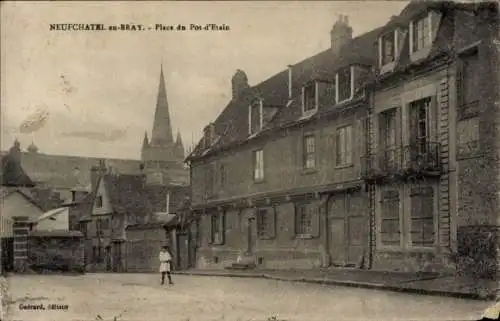 Ak Neufchâtel en Bray Seine Maritime, Place du Pot-d'Etain