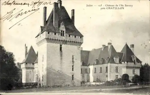 Ak Chatillon sur Indre, Chateau de l'Ile Savary