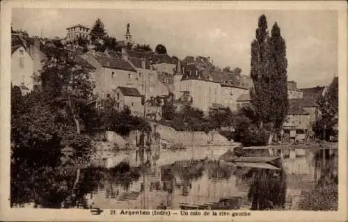 Ak Argenton Indre, Un coin  de la rive gauche