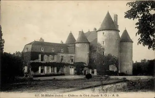 Ak Saint-Hillaire Indre, Chateau de Cere, Facade S.-O.