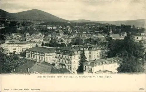 Ak Baden Baden, Blick vom Schloss Venningen