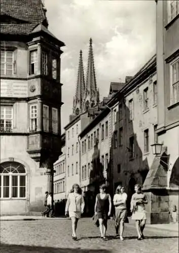 Ak Görlitz in der Lausitz, Untermarkt, Passanten, Kirchtürme