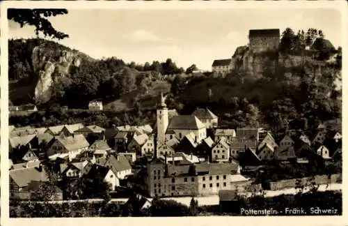 Ak Pottenstein in Oberfranken, Fränkische Schweiz, Totalansicht