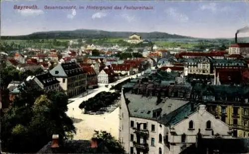 Ak Bayreuth in Oberfranken, Gesamtansicht, Festspielhalle