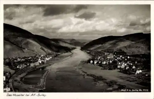 Ak Alf an der Mosel, Bullay, Panorama, Moseltal