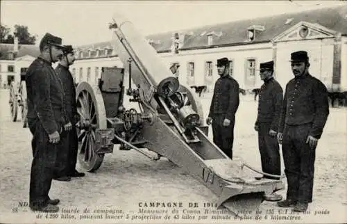 AK-Feldzug 1914, schwere Artillerie, Rimailho-Kanone