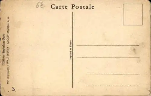 Ak Walt Disney, Schneewittchen, Zwerge, Waldtiere