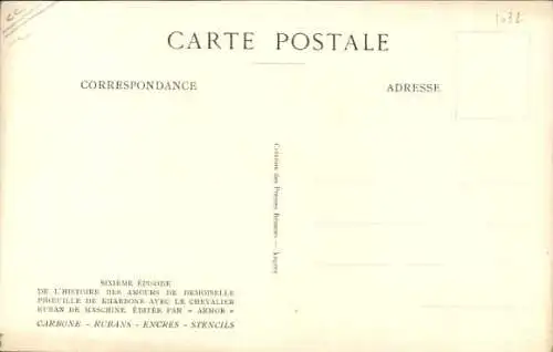 Künstler Ak Renard, Histoire des Amours de Demoiselle Phoeuille de Kharbone, Sixieme Episode