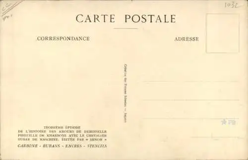 Künstler Ak Renard, Histoire des Amours de Demoiselle Phoeuille de Kharbone, Troisieme Episode